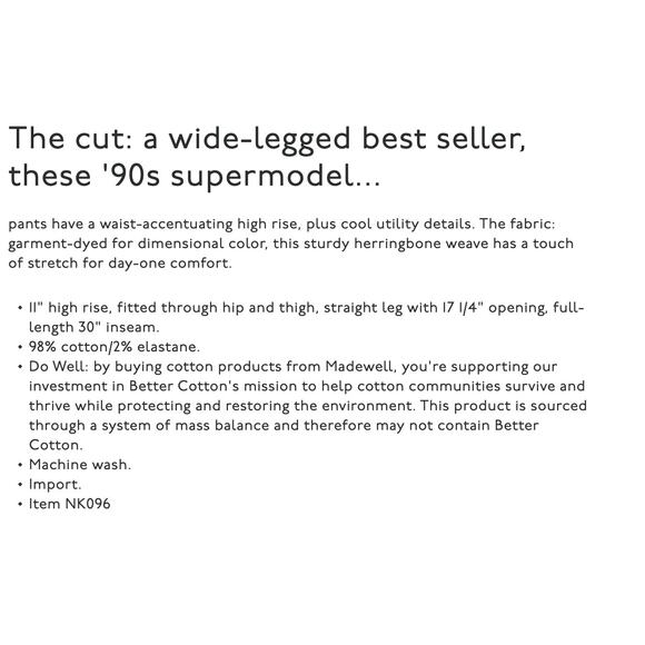 Madewell The Perfect Vintage Wide-Leg Pant: Utility Edition golden spinach - Picture 7 of 7